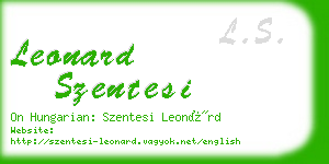 leonard szentesi business card